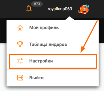 страница настроек пользователей